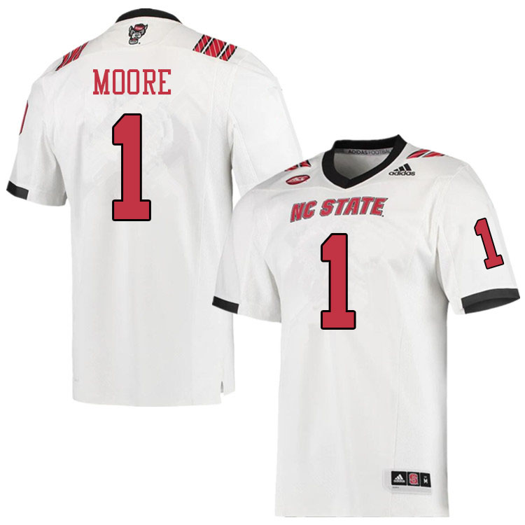 Men #1 Isaiah Moore NC State Wolfpack College Football Jerseys Sale-White